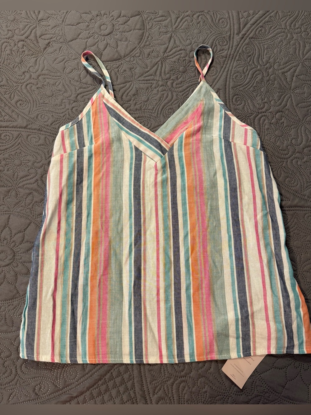 Emery Rose Striped V-Neck Camisole Medium NWT
